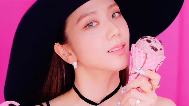 BlackPink's Gorgeous Jisoo in 'Ice Cream' M/V (The Album) 4K wallpaper