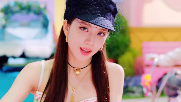 Čudovita Kim Jisoo iz BlackPinka v 'Ice Cream' M/V 4K ozadje