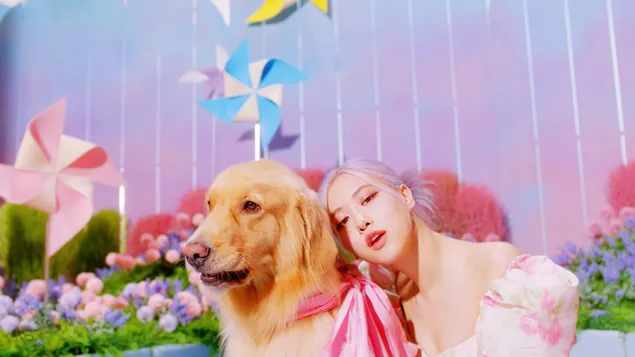 Taustakuva BlackPinkin upea ruusu 'Ice Cream' M/V -kuvauksessa 4K