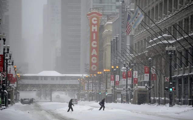 Sneeuwstorm in Chicago