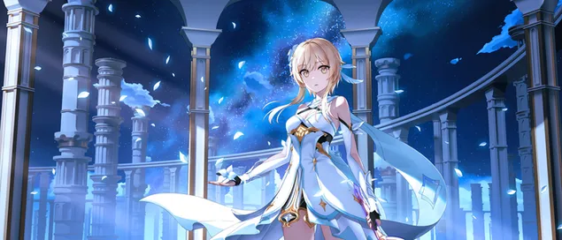 Lumine สาวผมบลอนด์ | เก็นชิน อิมแพ็ค 2K วอลเปเปอร์