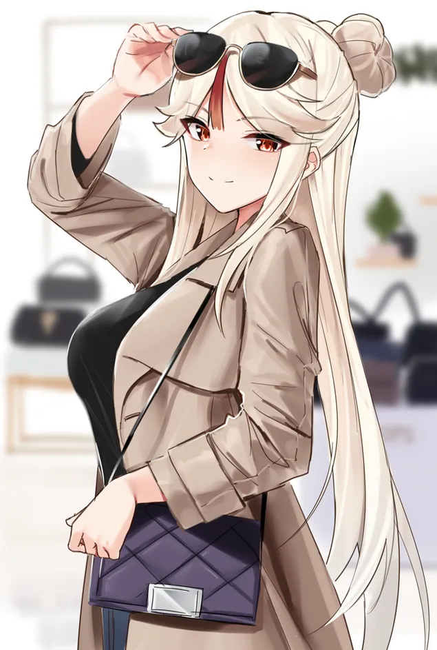 Noia rossa Ningguang ulleres fresques | Impacte Ganshin HD fons de pantalla