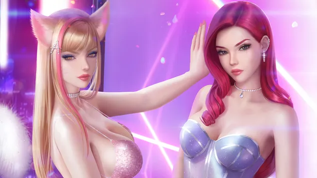 Rossa 'Ahri amb Katarina' | League of Legends (LOL) 4K fons de pantalla