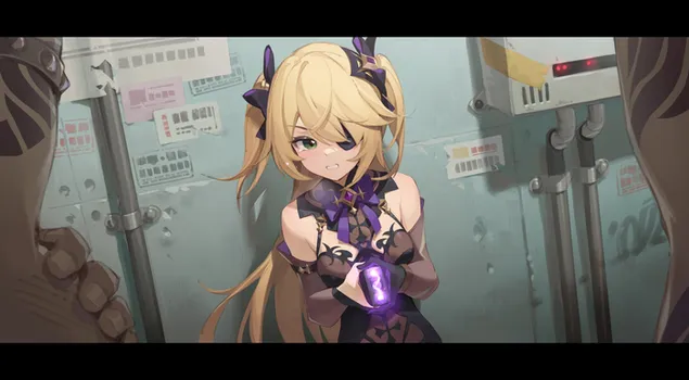 Tapeta Blonďatá anime dívka Fischl | Ganshin dopad 2K