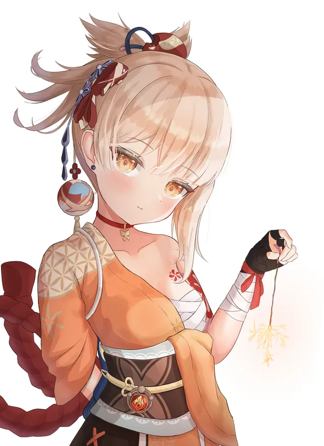 Rosaria สาวผมบลอนด์ & ดอกไม้ไฟ | เก็นชิน อิมแพ็ค 4K วอลเปเปอร์