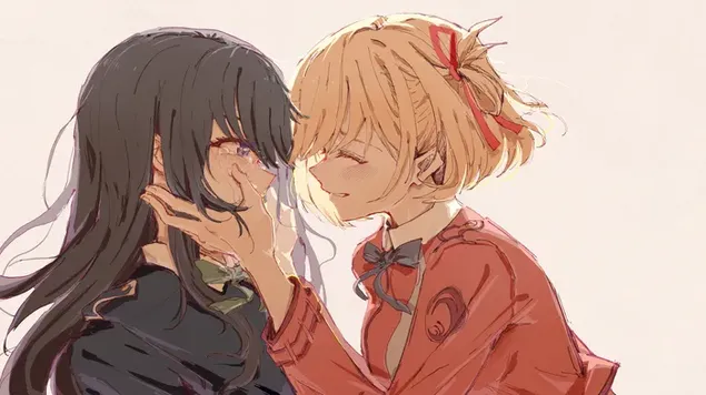 blondate, cernovlase anime postavy z televizniho serialu lycoris recoil stahnout