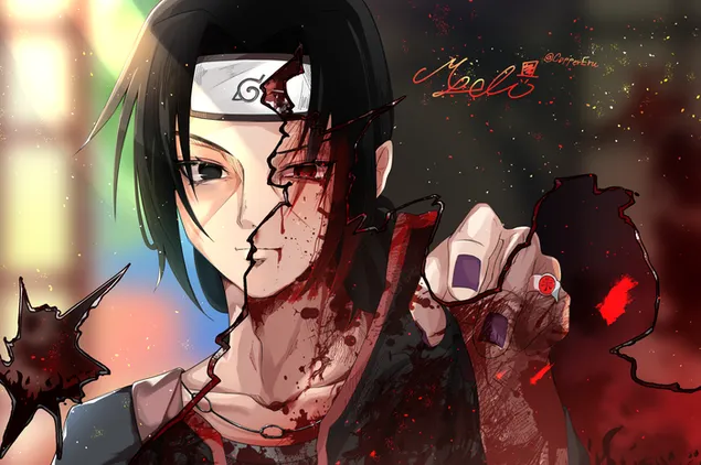 Bloody poster image of Naruto anime series character