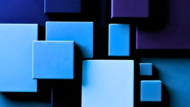 Blou 3D vierkant 4K muurpapier