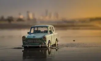 descarcare miniatura de masina clasica albastra