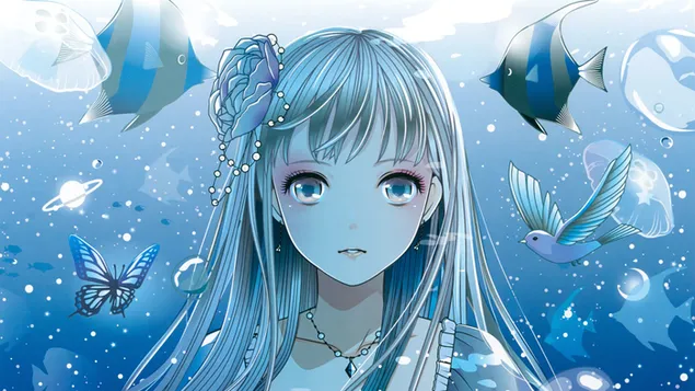 Blue-eyed anime girl download