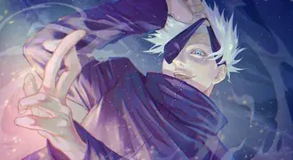 Niebieskookie satoru gojo uśmiechnięte - jujutsu kaisen 2K tapeta