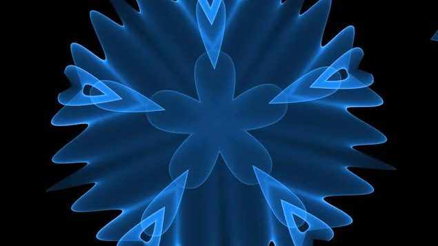 Blue fractal flower HD wallpaper