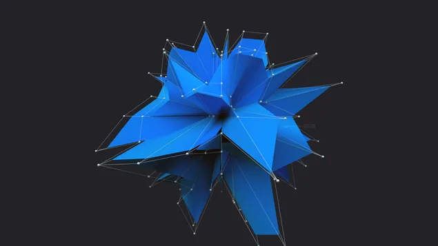Blue geometric abstract flower
