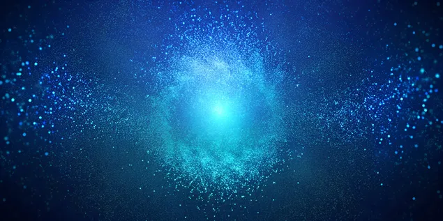 그라데이션 어두운 배경 위에 파란색 빛나는 입자 점 4K 배경화면