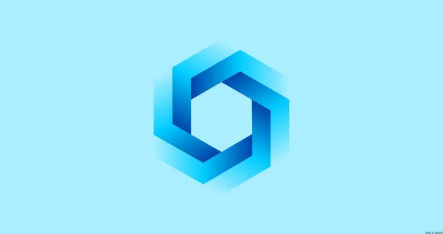 Blue Hexagon minimalist wallpaper download