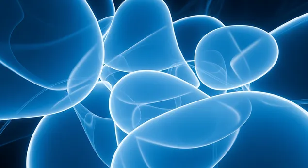 Плави светлећи апстрактни облици 8K позадина