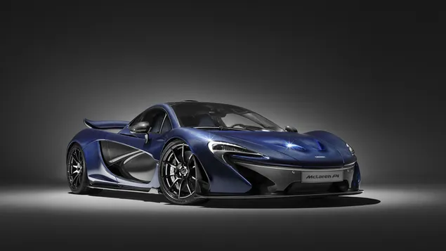 Blauwe McLaren P1 4K achtergrond