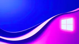 Ventanas 11 minimalistas con ondas azules y rosas HD fondo de pantalla