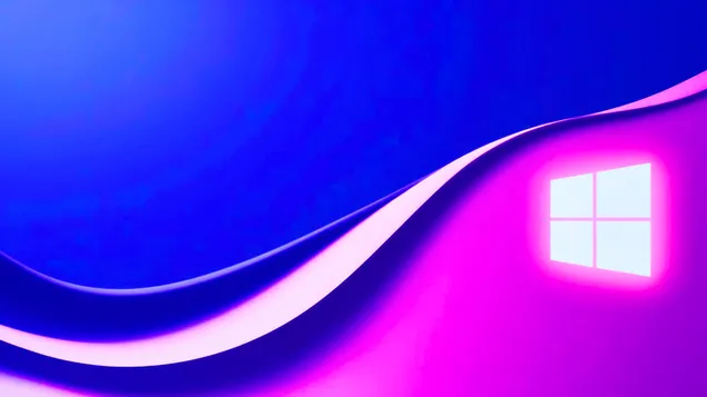 Minimalist i valëve blu dhe rozë Windows 11 HD sfond