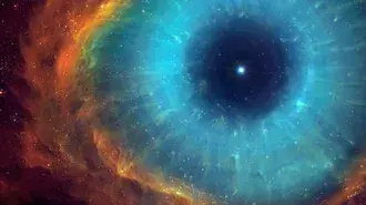 Azul, vermelho e, universo azul, olhos, nebulosa 2K papel de parede
