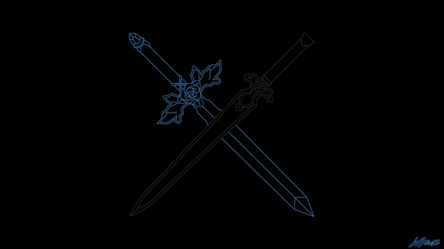 Blue Rose Sword X Night Sky Sword HD bakgrund