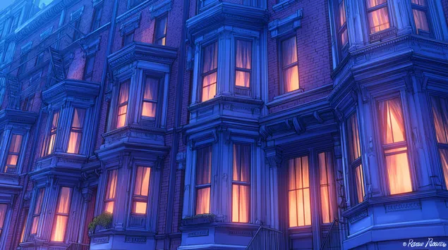 sinised toonid kortermaja oosel soojade tuledega allalaadimine