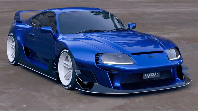 Blue toyota supra mk4 with bady kit applied download