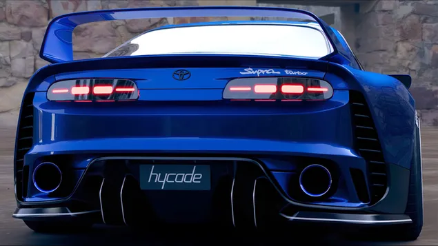 Blaue Rückleuchten für Toyota Supra 4K Hintergrundbild