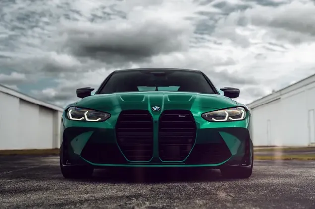 BMW M3 vooraanzicht in groene variant download