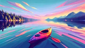 boat geometric sunrise download