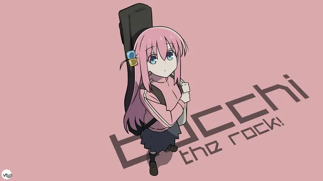 Bocchi The Rock personaje de anime músico de cabello rosado niña descargar