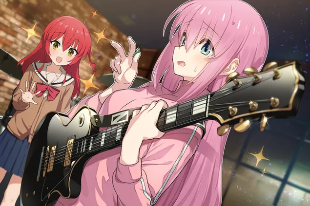 Bocchi the Rock anime musician beautiful girls 4K wallpaper