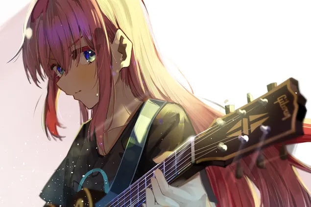 Bocchi the Rock character anime blue eyed guitar girl 2K wallpaper