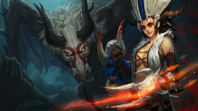 Boneclaw 'Shyvana' Splash Art - 英雄联盟 (LOL) 4K 壁纸