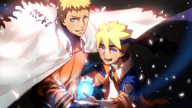 Páipéar balla Boruto : Naruto Chéad Ghlúin Eile - Naruto Uzumaki & Boruto Uzumaki4K