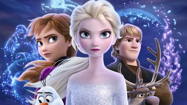 Braver Elsa with supportive friends 4K wallpaper