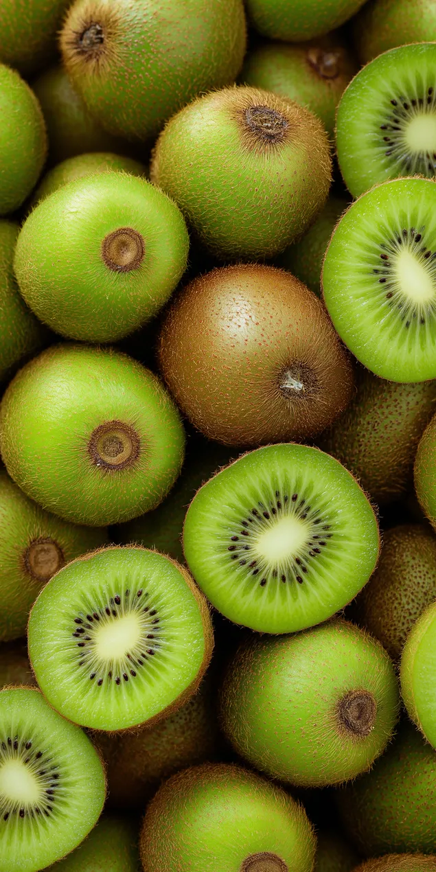 Svetel pogled od zgoraj na ozadje celega in prepolovljenega kivija HD ozadje