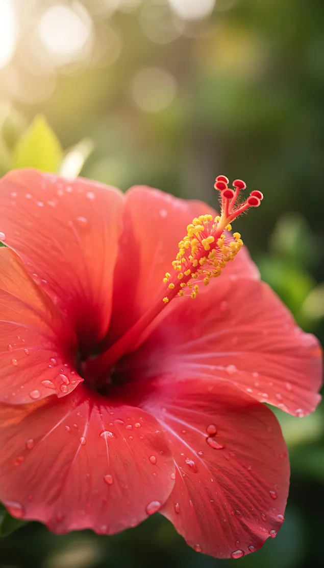 Pétalas de hibisco vermelho vivo 2K papel de parede