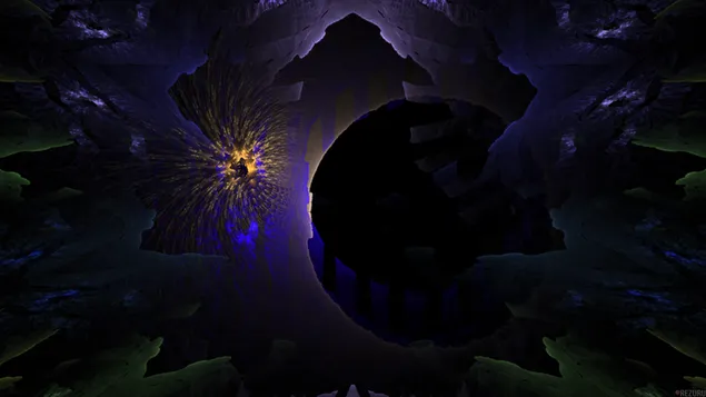 Brutna färg fraktaler 4K bakgrund