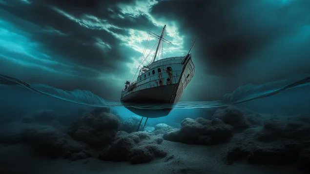 Kapal Patah Laut Tak Berpenghujung 2K kertas dinding