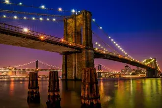 Tapeta noc na brooklynském mostě 2K