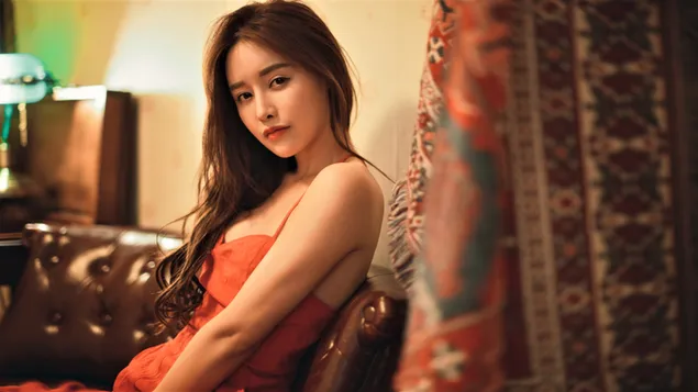 갈색 머리 아시아 모델 4K 배경화면