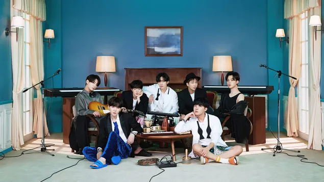 Anggota BTS (Bangtan Boys) dalam Pemotretan MV 'BE' (2020) 4K wallpaper