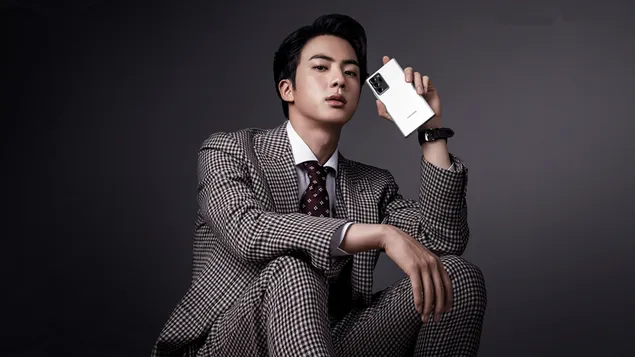 BTS : Jin Panas dengan telefon bimbit formal & Samsung note2 4K kertas dinding