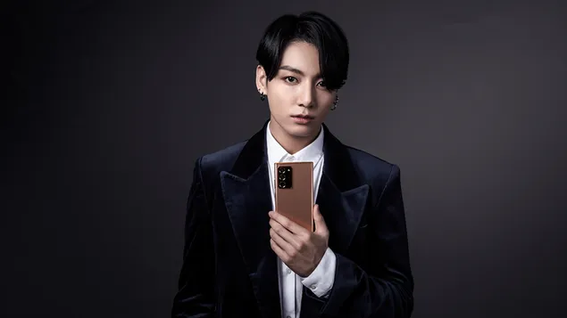 Ταπετσαρία BTS: Hot Jungkook με το Samsung Galaxy Note 2 κινητό του 4K