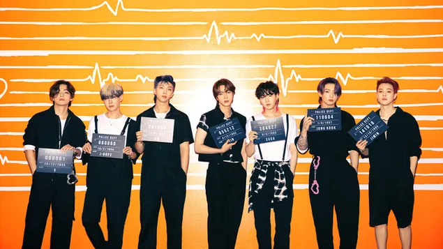 BTS-leden in Mugshot-fotoshoot voor 'Butter' MV (2021)