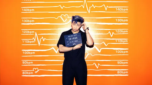 BTS „RM“ („Rap Monster“) „Mugshot“ fotosesijoje, skirta „Butter“ MV (2021) 4K ekrano užsklanda