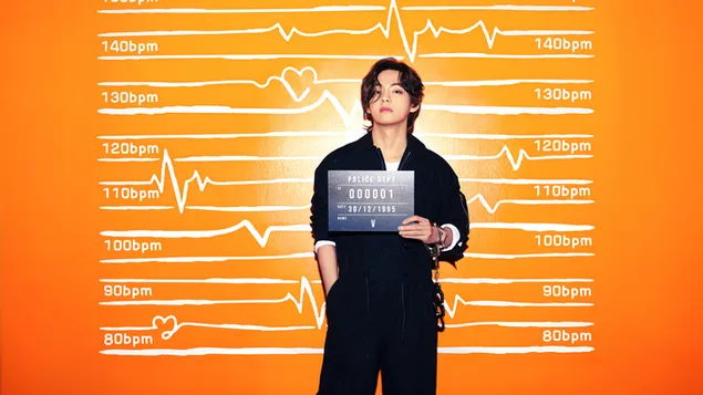BTS 'V' (Kim Tae-hyung) en Mugshot Photoshoot para 'Butter' MV (2021)