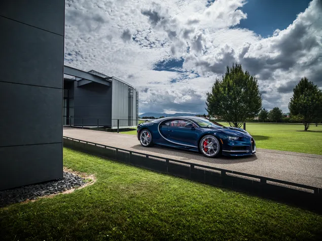 Bugatti Chiron sportwagen 4K achtergrond