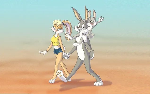 Bugs and lola bunny with baby